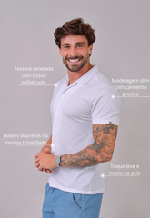 Camisa Masculina Slim Canelada Branca CW STORE